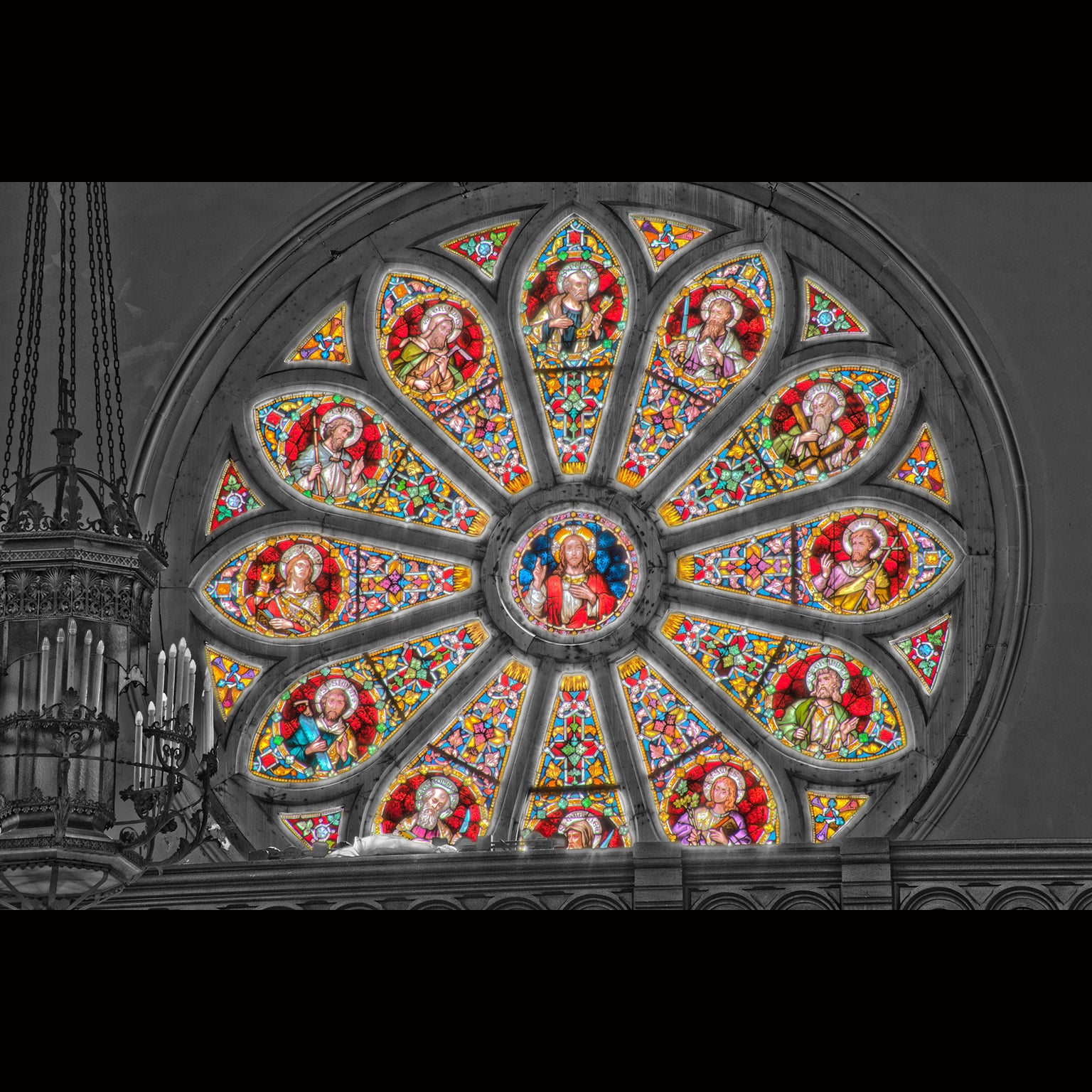 Digital Print: Stained Glass Rose Window @ St. Joseph Catholic